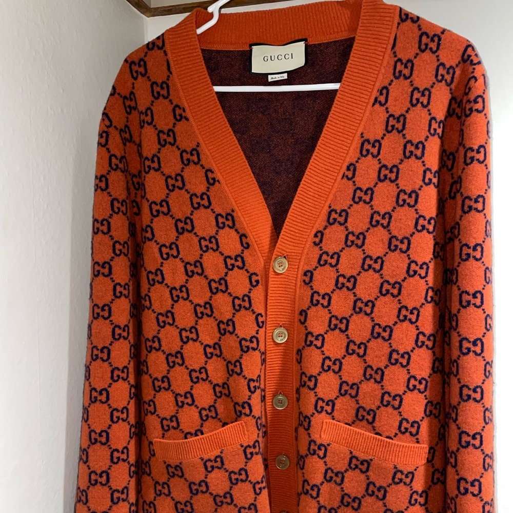 Gucci GG logo Wool Cardigan 100% AUTHENTIC